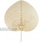 AUEAR 1 Pack Natural Bamboo Raffia Fans Summer Hand Fans for Party Supplies Wedding Camping Style B