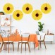 Blulu Paper Fans 12 Pieces Sunflower Tissue Papper Fan Yellow Hanging Fans Decoration for Birthday Wedding Graduation Accessories 18 Inch