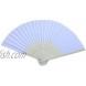 Choose your Colour 1 x Silk Fabric Elegant Hand Fan White
