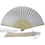 Choose your Colour 1 x Silk Fabric Elegant Hand Fan White
