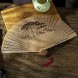 ESH7 2 Pack Plum Blossom Chinese Wood Folding Fan Handheld Scented Personalized Wooden Hand Fans Women Sandalwood Fan for Home Decoration