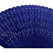 FANSOF.FANS Engraved Wooden Navy Blue Folding Hand Fan with a Pouch HQF17