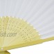 Grosun 10 Packs White Bamboo Folding Fan Handheld Fan Paper Folded Fan for Wedding Party and Home Decoration