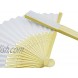 Grosun 10 Packs White Bamboo Folding Fan Handheld Fan Paper Folded Fan for Wedding Party and Home Decoration