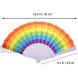 Healifty 2pcs Rainbow Gay Fan Pride LGBT Folding Hand Fan Handheld Fans for Event Cruise Club Music Festival Rave Parade Circuit Party Birthday Party