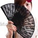HONBAY Lady's Girl's Vintage Retro Flower Lace Handheld Folding Hand Fan Black