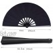 HONSHEN 2 Pack Large Folding Hand Fan,Black Chinese Kung Fu Tai Chi Fan Nylon-Cloth Fans for Men and Women Performance,Dance,Decorations,Festival,Gift Black