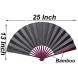 HONSHEN Chinese Folding Fan Hand Fan with Traditional Chinese Arts Handicraft Black 13inch