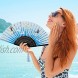 Jetec 12 Pieces Floral Folding Hand Fans Chinese Style Bamboo Folding Fan Vintage Pattern Hand Fan Handheld Fabric Folding Fan with Tassel Women's Hollowed Bamboo Hand Holding Fan for Wedding Party