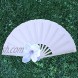 Just Artifacts Folding Silk Hand Fan 13-Inch White