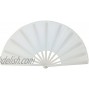 Just Artifacts Folding Silk Hand Fan 13-Inch White