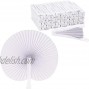 Juvale White Paper Folding Fans Handheld Fan 10 x 9.5 in 60 Pack