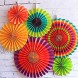 KRISMYA 12 Paper Fan Mexican Fiesta Cinco De Mayo Fiesta Colorful Paper Fans Round Wheel Disc Southwestern Pattern Design for Carnival，Kids Party Event Home Hanging Decoration Supplies Favors