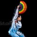 Large Folding Hand Fan Rainbow Party Fans Chinese Tai Chi Folding Silk Handheld Fan Rainbow Party Decorations for Men and Women Performance Dance Festival Gift Iridescence 2