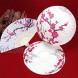 LYART 12PCS Delicate Cherry Blossom Design Silk Folding Hand Fan Wedding Favors Gifts,Fan Girls Ladies Church Wedding Gift Party Favors DIY Decoration Music Festival Party Parade