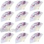 LYART 12PCS Delicate Cherry Blossom Design Silk Folding Hand Fan Wedding Favors Gifts,Fan Girls Ladies Church Wedding Gift Party Favors DIY Decoration Music Festival Party Parade