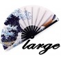 meifan Folding Fans Large Rave Hand Fan for Men Women 13-Inch Chinese Japanese Bamboo Handheld Fan for Dance Gift Performance Decorations Music Festival Party Club Clack Fan Sea Wave