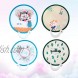 NUOBESTY Foldable Fan Japanese Style Handheld Round Folding Fan Great for Wedding Birthdays Decoration,4pcs
