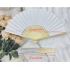 OHOME White Folding Fans 8Pack Bamboo Wooden Hand Fan for Women Girls Paper Handheld Fan for Dancing DIY Picnic Wedding Party Gift Home Decorations