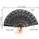 OMyTeaColorful Peacock Folding Hand Held Fans Bulk for Women Spanish Chinese Japanese Vintage Retro Fabric Fans for Wedding Church Party Gifts Mixed Colors 10pcs