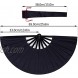 Orgrimmar 2 PCS Large Folding Hand Fan Hand Fold Fans Chinese Kung Fu Tai Chi Folding Fan with Fabric Case for Men and Women Performance Dance Decorations Festival Gift Black