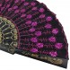 Rbenxia Vintage Folding Hand Fans Fabric Embroidered Sequins Fan Pack of 10 Pieces Random Color