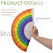 Renashed 6 Pack Pride Rainbow LGBT Fan Plastic Folding Fan Gay Pride LGBT Fans for EDM Music Festival Club Event Party Dance Performance Gift
