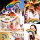 Riccioofy 6 Pack Rainbow Folding Fans Colorful Hand Held Fan Pride Fans for Women Men Music Festival,Club,Party,Stage Performance,Gift and Home Decorations