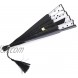 VORCOOL Summer Cat Bamboo Silk Handheld Folding Fan Personal Fan for Wedding Dancing Party DecorBlack