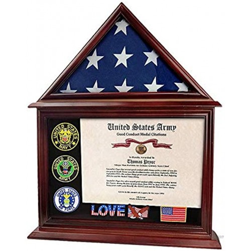 ASmileIndeep Flag Display Case Certificate & Document Holder Frame 3' X 5' Flag Military Shadow Box