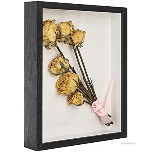 BESIDOTREE Shadow Box Frames 8x10 Memory Shadow Box with HD Plexiglass Display case for Photos,Flowers,Wedding Bouquets,Awards,Insects and Memorabilia Black