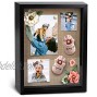 CAVEPOP 12x15” Black Wood Display Shadow Box Frame with Natural Linen Background Includes 6 Wood Pins and Hanging Hardware Display Photos and Mementos…