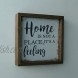 CVHOMEDECO. Rustic Distressed Home is not a Place it’s a Feeling Shadow Box Frame Wall Mounted Hanging Decor Art 9-3 4 x 9-3 4 Inch