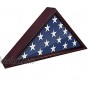 DecoWoodo Flag Display Case Burial or Funeral Flag Frame 5 x 9.5' Mahogany Flag Shadow Box
