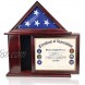 DecoWoodo Flag Display Case for 3' x 5' Flag Folded with Certificate Holder Frame