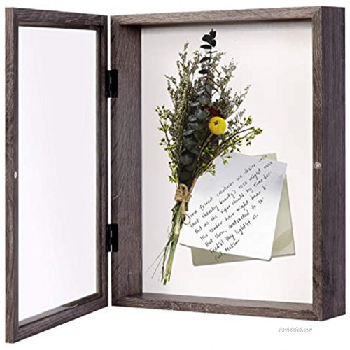 EDGEWOOD Front Opening Shadow Box Display Frame Case for Memorabilia Pins Awards Medals Tickets and Photos 3 Inches Depth 11×14 Inches
