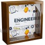 Engineer Gifts | 6x6x2 Memorabilia Shadow Box with Glass Front | Framed Wooden Gift for Engineers | Engineering Wall Decor Frame | Themed Keepsake Box | Ideal to Collect Special Items