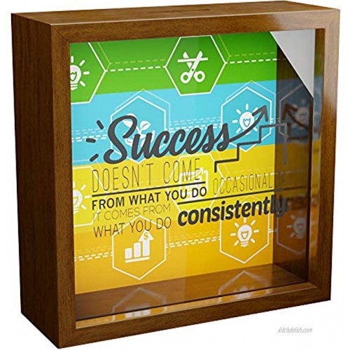 Entrepreneur Gifts | 6x6x2 Wooden Shadow Box Frame | New Business Owner Gifts | Gift for Executive Men and Women | Wall Decor Frames for Office | Entrepreneurs Themed Decorations
