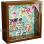 Grandma Gifts | 6x6x2 Wooden Shadow Box with Glass Front | Special Memory Frame Box | Memorabilia Gift for Grandmas | Special Keepsake for Nana from Grandchildren | Framed Decor for Grandmother