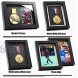 IHEIPYE Medal Display Shadow Box Single Medal Display case Perfect Medal Display for Runners Marathon RECE Winner,Soccer Football Gymnastics & All Sports Black 6x8
