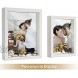 MAZJOARU Grey White Shadow Box Picture Frame Set 6x8 5x7 2 Pack Wooden Display Case Freestanding Wall Hanging Memorabilia Cards Tickets Baby Shower Wedding Sports Military Medals Set of 2 Family Pets