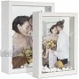 MAZJOARU Grey White Shadow Box Picture Frame Set 6x8 5x7 2 Pack Wooden Display Case Freestanding Wall Hanging Memorabilia Cards Tickets Baby Shower Wedding Sports Military Medals Set of 2 Family Pets