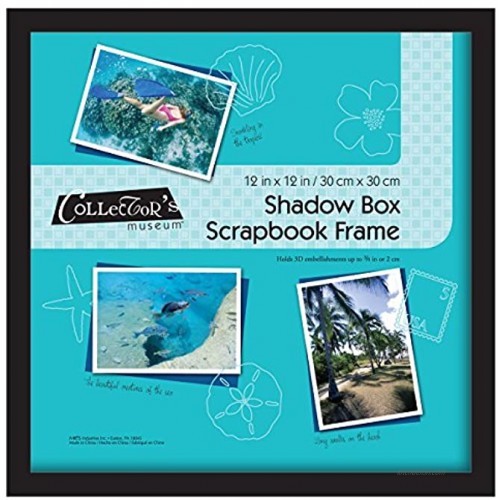 MCS 12.75x12.75 Inch Shadow Box Frame Holds 12x12 Inch Scrapbook Page Black 40950