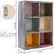MyGift Wall-Mountable 6-Compartment Rainbow Wood Shadow Display Box