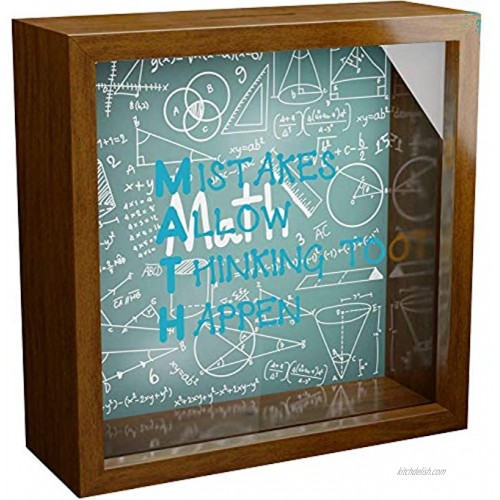 NA Math Teacher Gifts | 6x6x2 Memorabilia Shadow Box with Glass Front | Appreciation Gift for Math Teachers | Wooden Keepsake for Wall and Desk Decor | Great to Collect Special Items