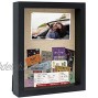 PKaL 8 x 10 Shadow Box Frames Shadow Box Display Case for Memorabilia Keepsake with Stick Pins Memory Shadow Box for Wedding,Baby,Sports Medal,Game Ticket,Picture Flower Wood Shadow Box（Black）