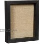 Shadow Box Picture Frame 11x14 Natural Wood Display Case with Linen Back for Memorabilia Pins Awards Medals Tickets and Photos Black