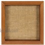 Shadow Box Picture Frame 8x8 Brown Wood Display Case with Linen Back for Memorabilia Pins Awards Medals Photos Back Easel Included