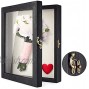 TJ.MOREE Shadow Box for Flowers 8 x 10 Shadowbox Display Case Picture Frame with Glass Window Door Wedding Bouquet Memorabilia Medals Military Photos Memory Box for Keepsakes Rustic Black