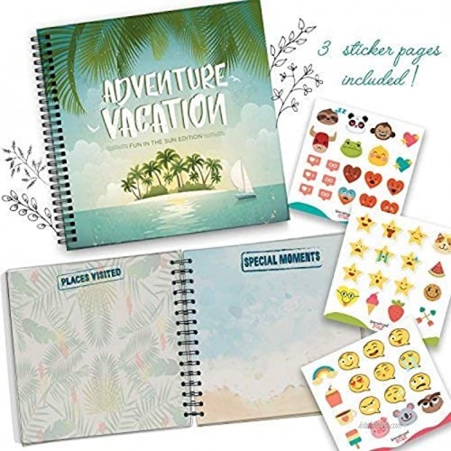 5 Second Hardcover Travel Journal Fun in The Sun Edition to Remember and Record All Your Memories and Photos in a Fun and Unique Way. Best Memory Book and Photo Album 24 Beautiful Pages and Stickers